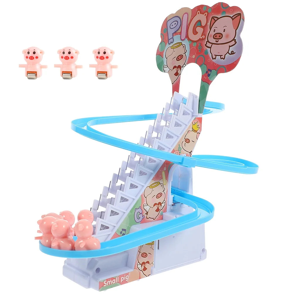 Electric Piggy Climbing Stairs Tracks Slide Toy E960865