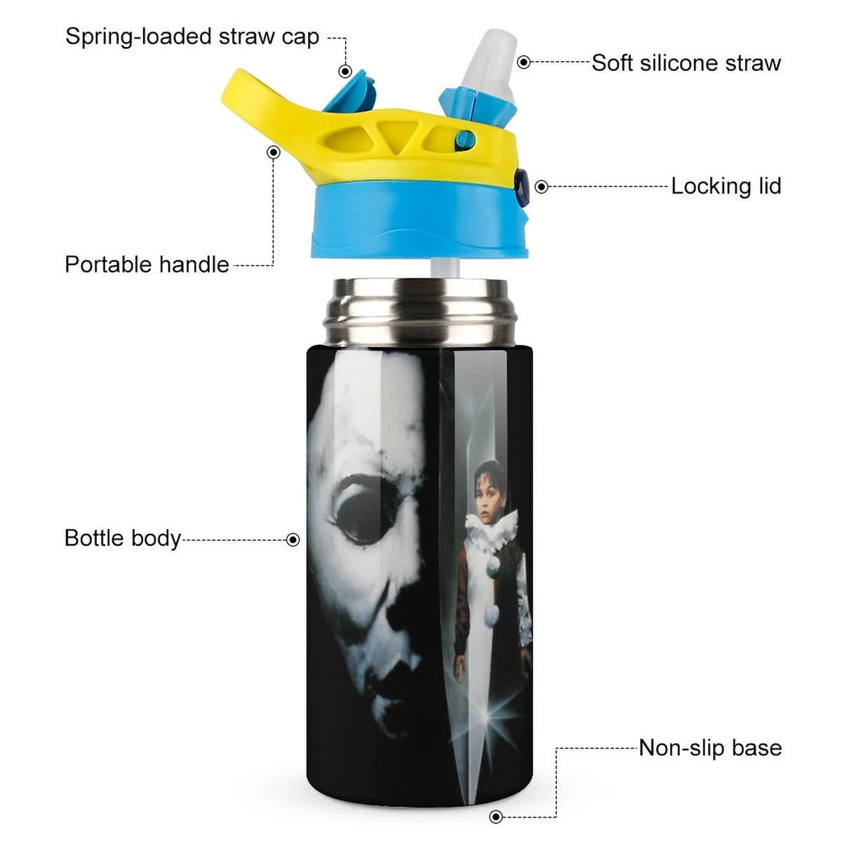 Insulated Stainless Steel Water Bottle with Straw N66697