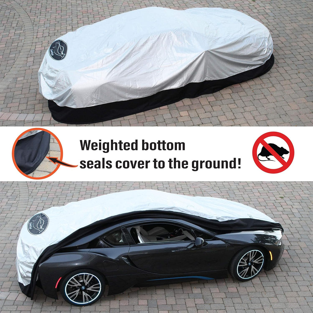 Mid Size 189 L x 73 W x 71 H inch Heavy Duty Outdoor Car Cover Q38416