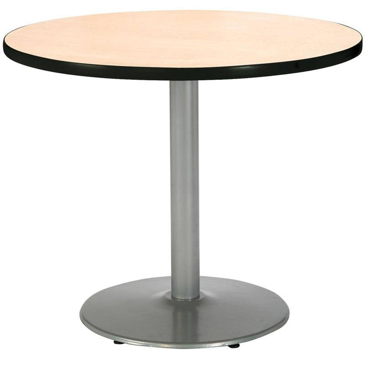 Natural 42in Breakroom Table with Round Silver Base P451766