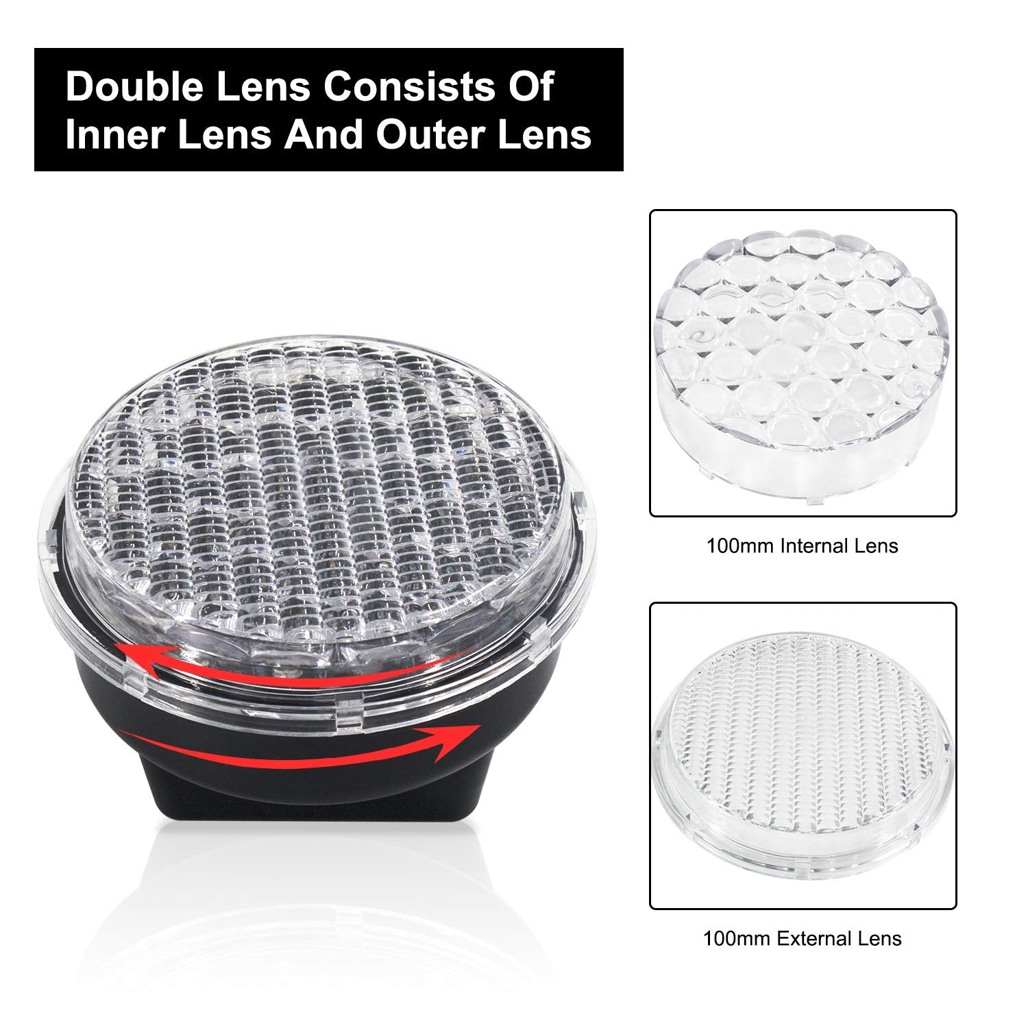 100mm Red/Green LED Traffic Light, DC9-36V, IP65 PC Housing K637251