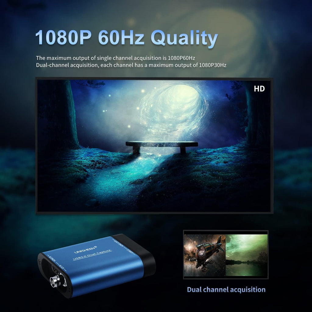 USB 3.0 HDMI SDI Dual Input Capture Card Video Grabber Converter M824345