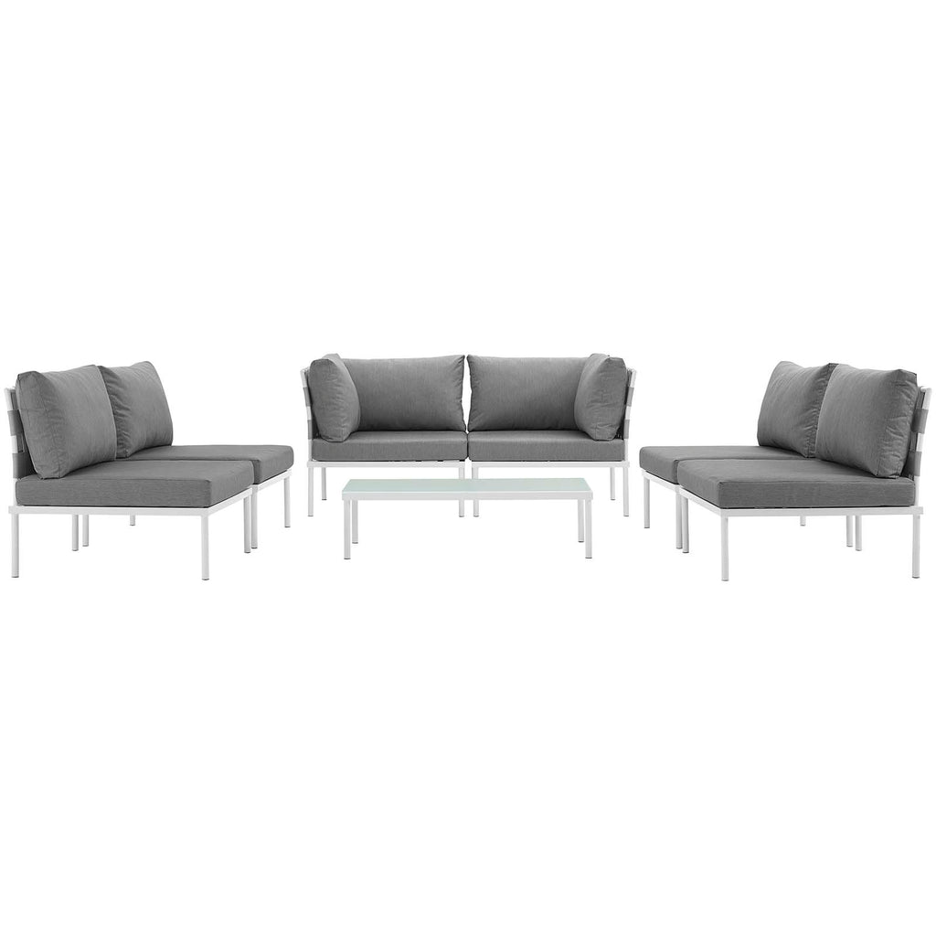 7 Piece Outdoor Patio Aluminum Sectional Sofa Set N565