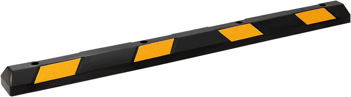Rubber Parking Curb with 8 Reflective Yellow Safety Stripes M530