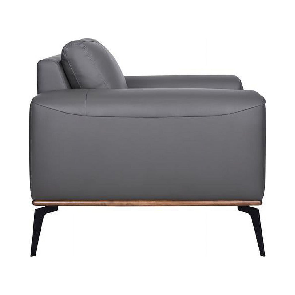 Gray Top Grain Leather Chair S303