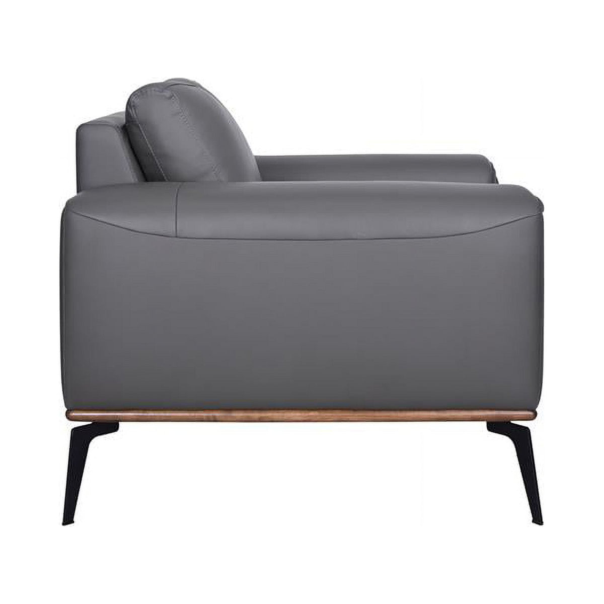 Gray Top Grain Leather Chair S303