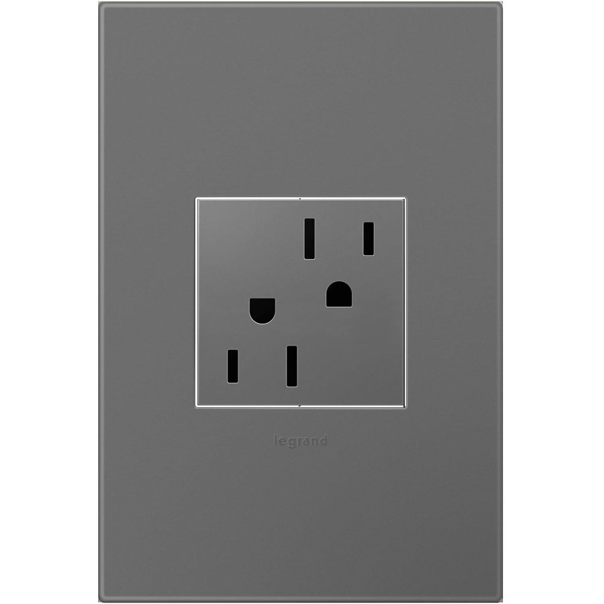 15A Tamper-Resistant Outlet with Matching Wall Plate, Magnesium Finish, 24-Pack I8254