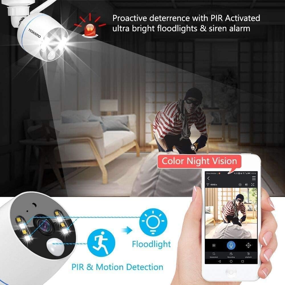 16inch 1080p IPS Monitor 2TB Hard Drive 3MP Spotlight IP Cameras 8CH WiFi Surveillance System T839560
