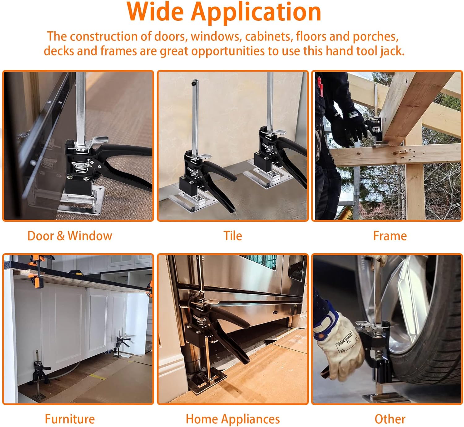 Arm Jack 2 Pack 12 Inch Hand Jack Lift Tool with Spirit Level F419