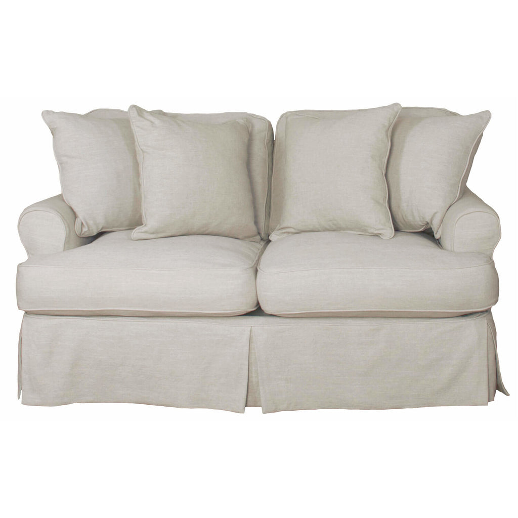 Light Gray Fabric Slipcovered Loveseat W38994