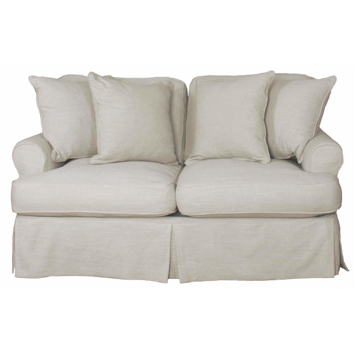 Light Gray Fabric Slipcovered Loveseat W38994