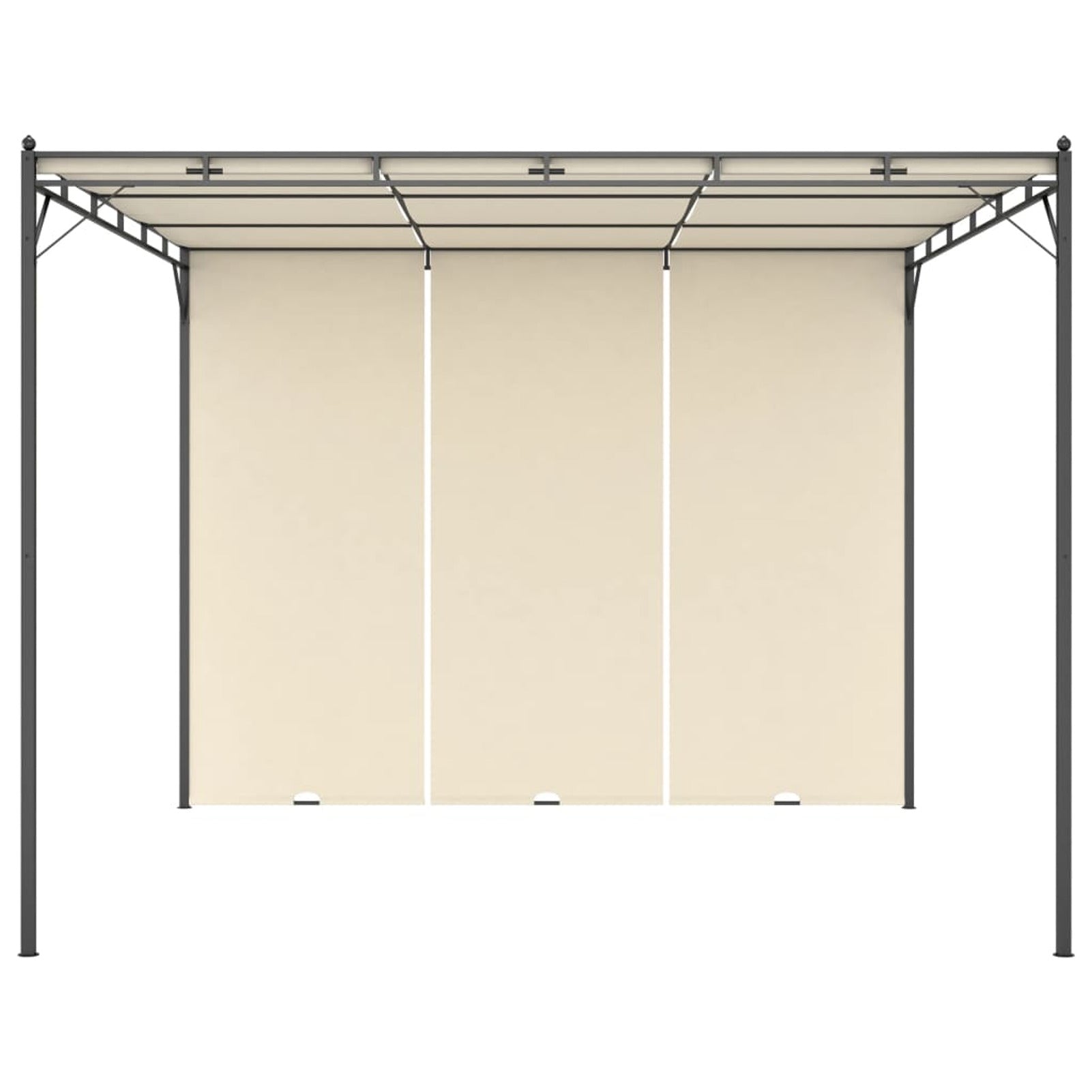 Garden Gazebo with Side Curtain Steel Frame Sun Shade Shelter Cream 118.1 x 118.1 x 88.6 Inches I460