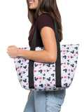 Gray Red White Zip Tote Bag A775