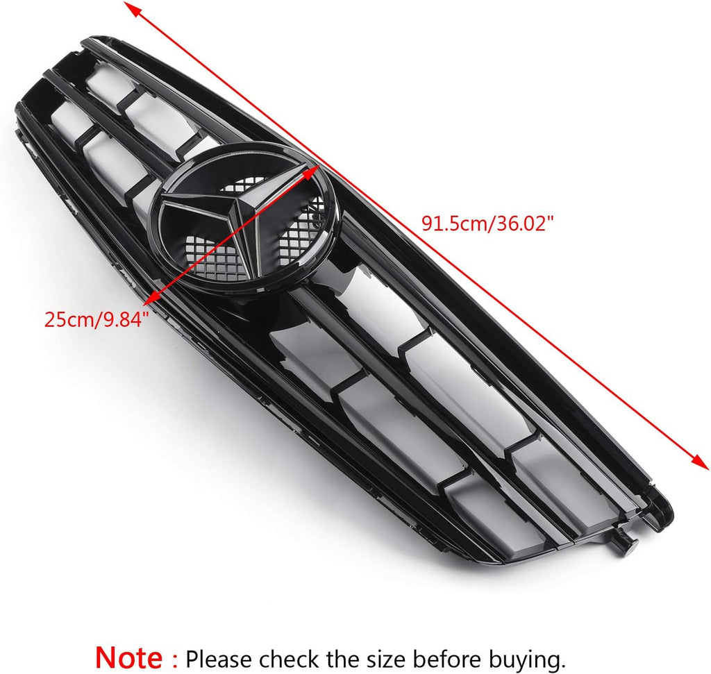 Car Front Grille with LED Emblem Black Y9620