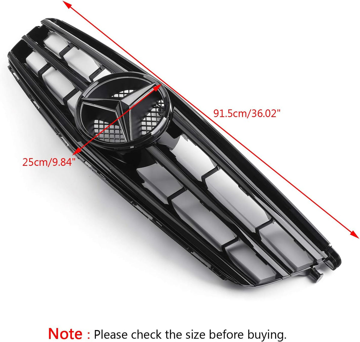 Car Front Grille with LED Emblem Black Y9620