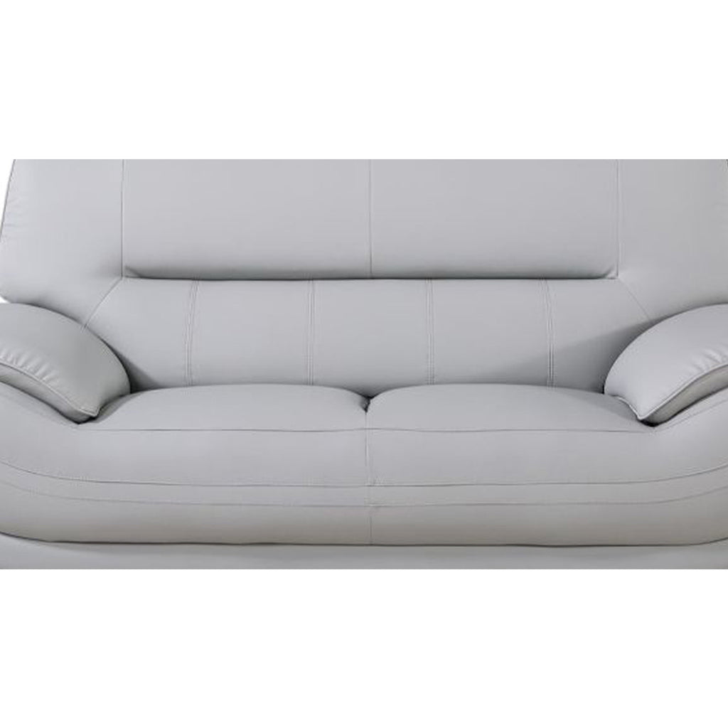 Light Gray Faux Leather Upholstered Wooden Loveseat with Pillow Top Armrest C2481
