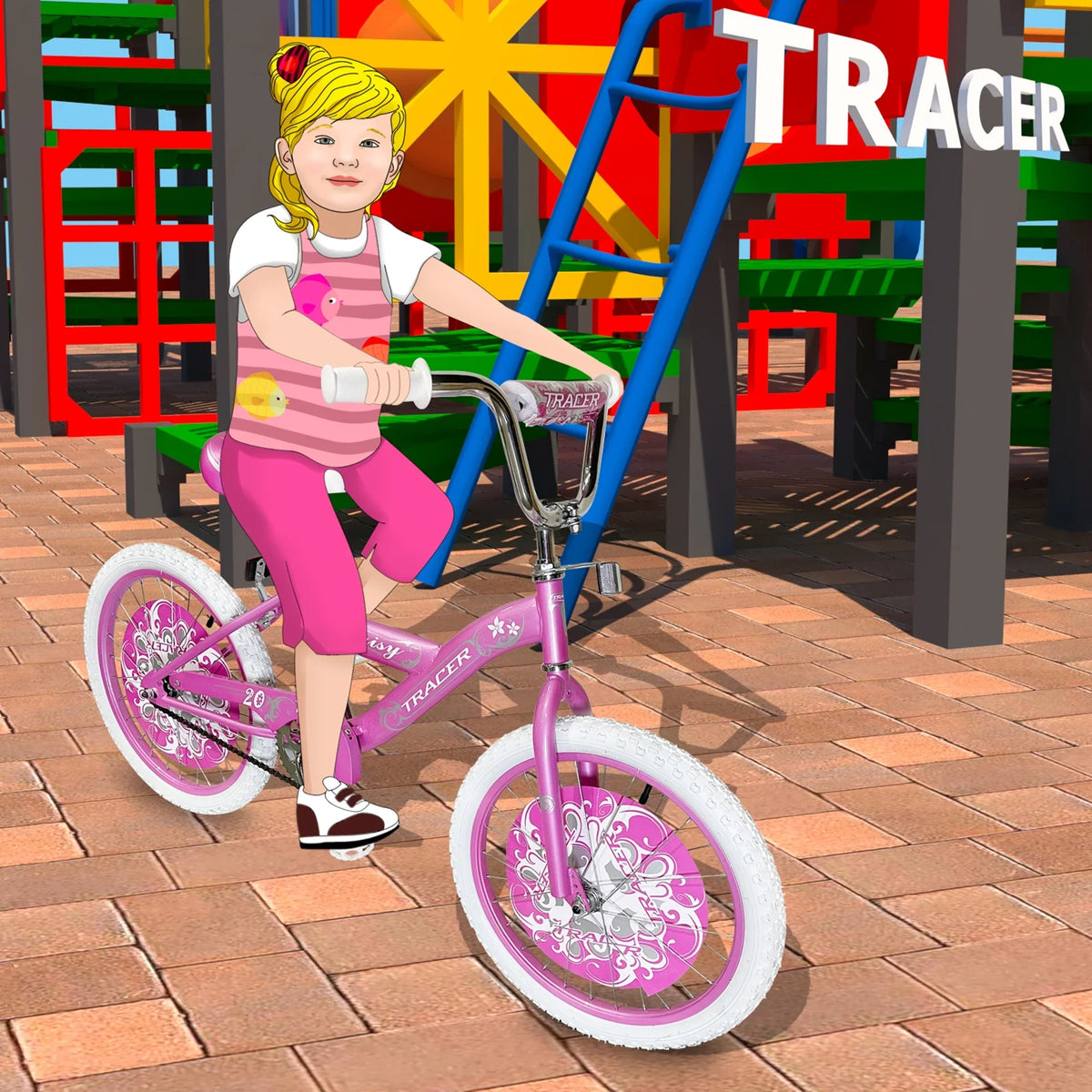 Pink 20 Inch Kids BMX Bike with Kickstand S6690
