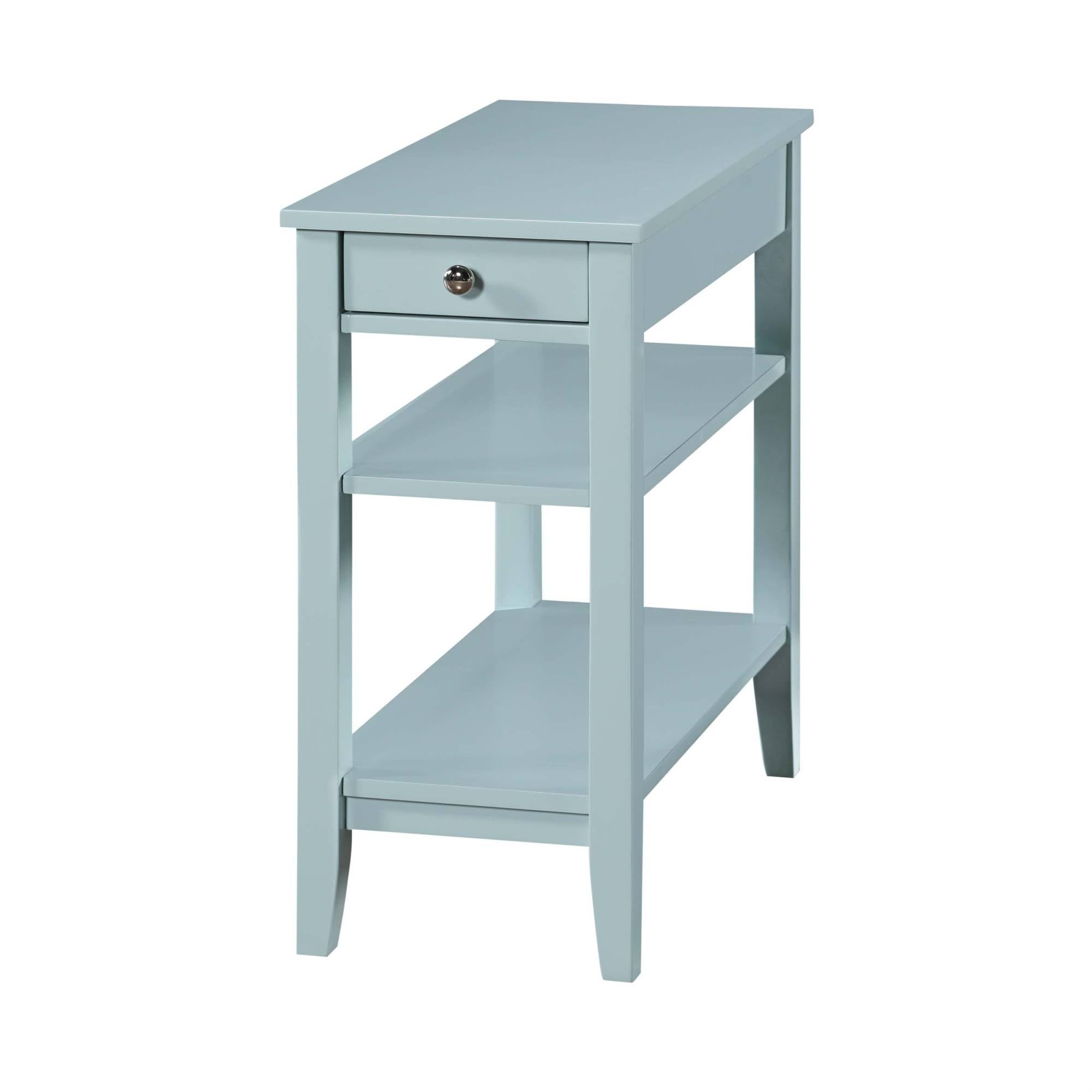Three Tier End Table with Drawer, Sea Foam ( Pack of 2 ) N21010