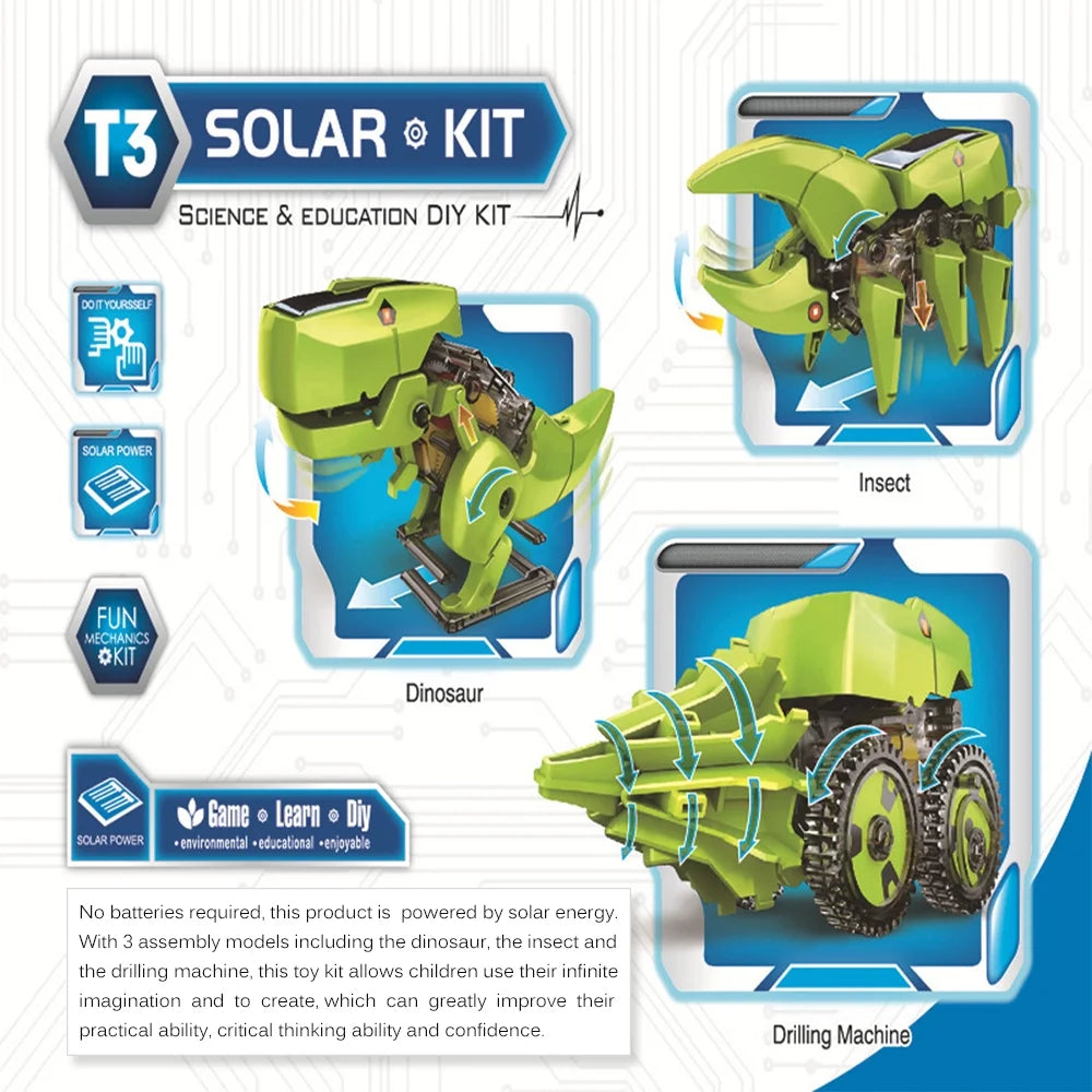 3 in 1 Solar Robot DIY STEM Science Toy Assembly Model V45426