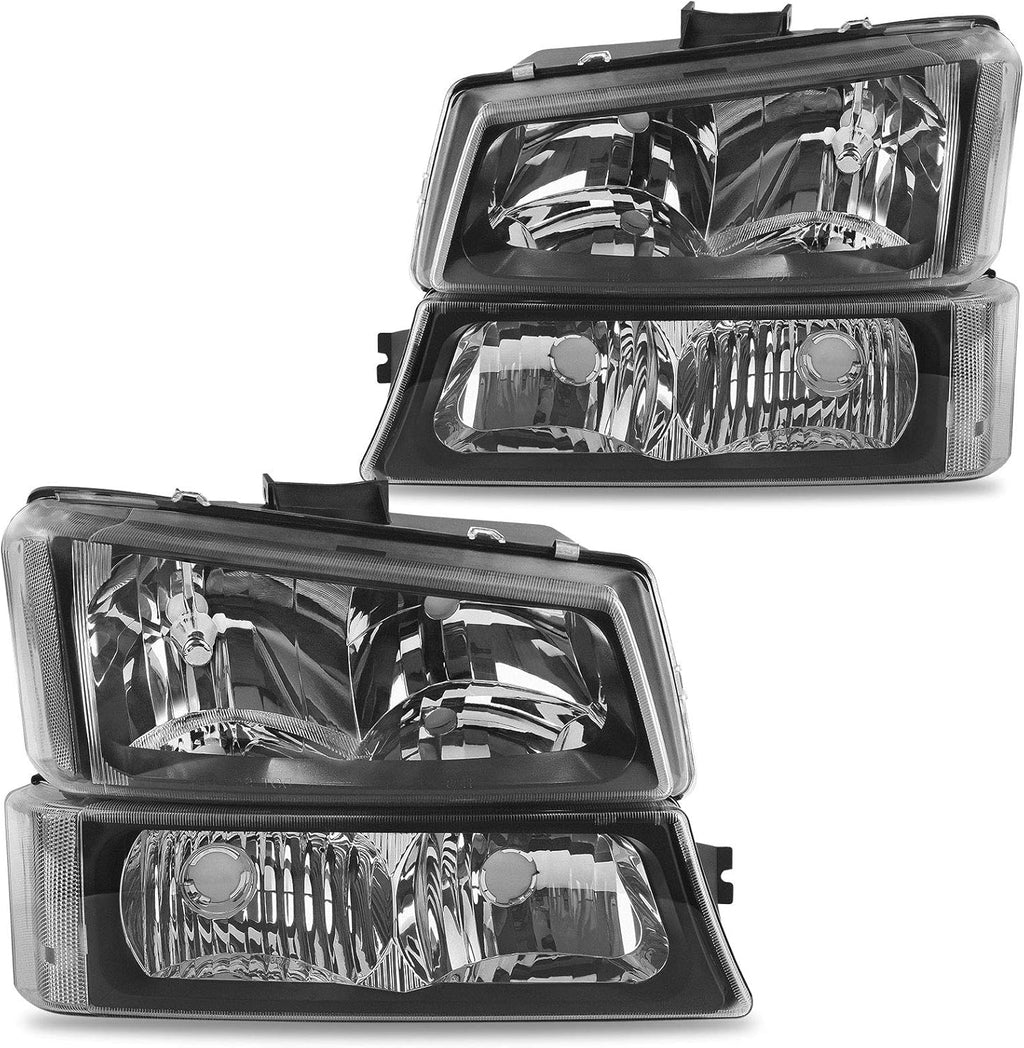 Chrome Headlight Assembly for 2003-2006 Chevy Avalanche Silverado 1500 2500 3500 R3038
