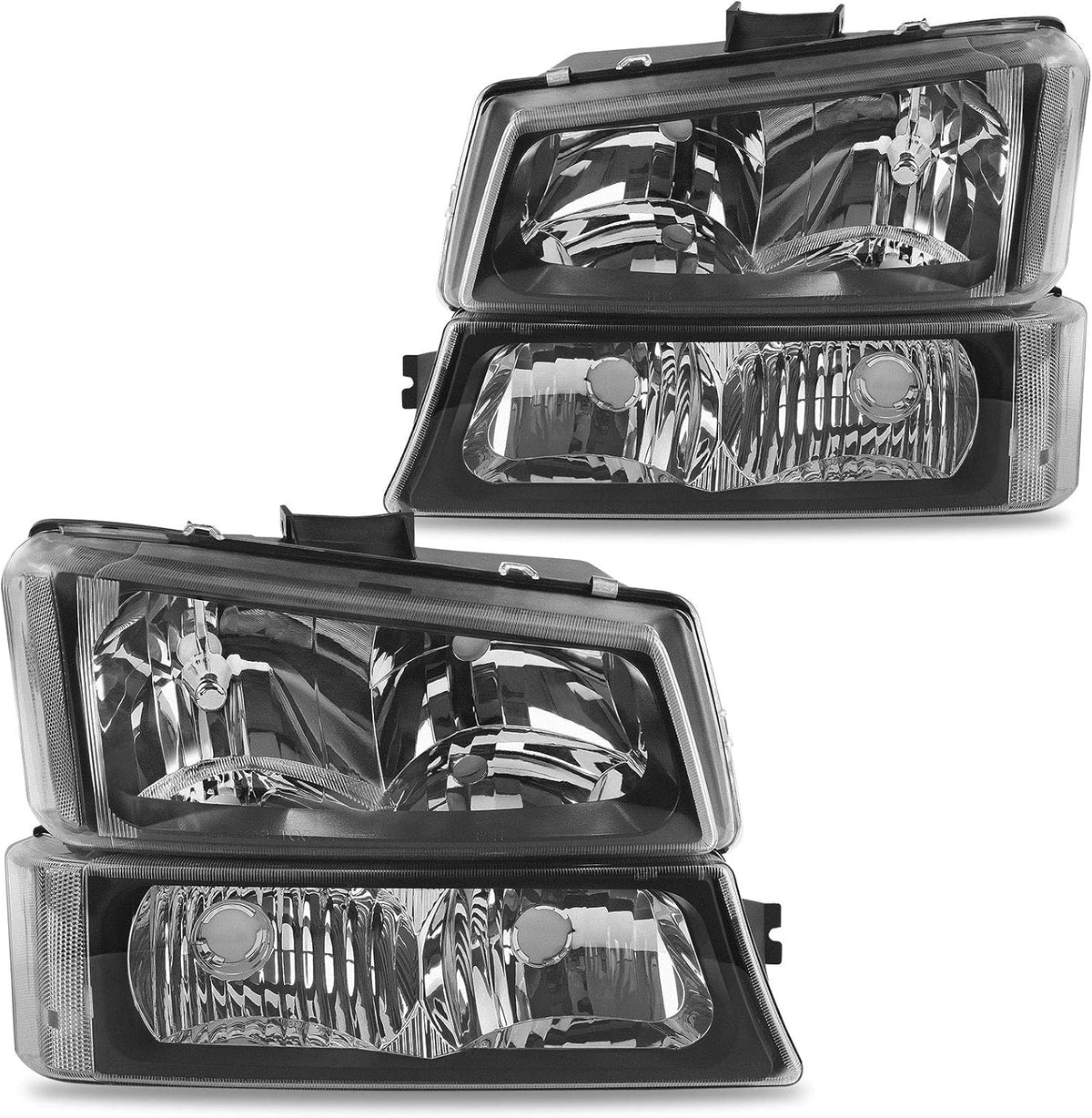 Chrome Headlight Assembly for 2003-2006 Chevy Avalanche Silverado 1500 2500 3500 R3038
