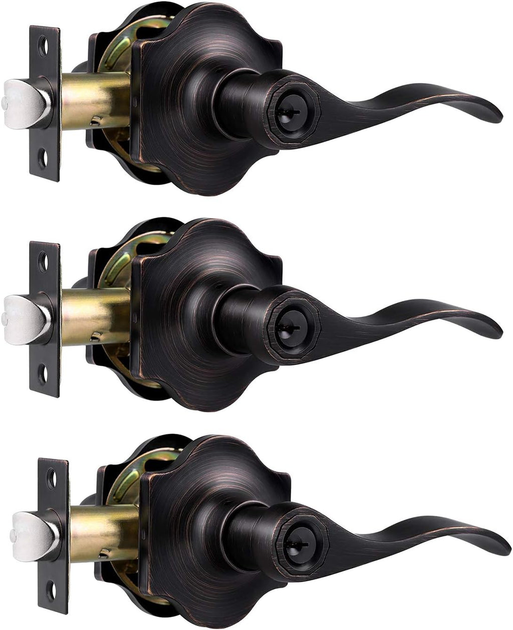 6 Pack Antique Privacy Door Handles Oil Rubbed Bronze Door Lever Set A917806