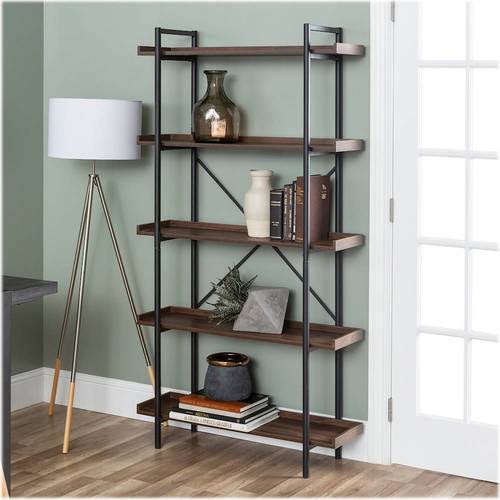 5-Shelf Bookcase Dark Walnut C642846