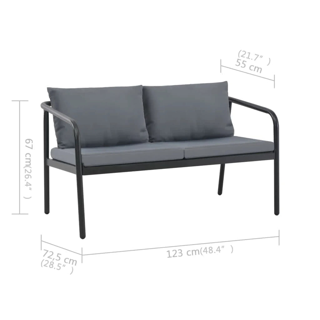 Gray 2 Seater Patio Sofa with Cushions M69282