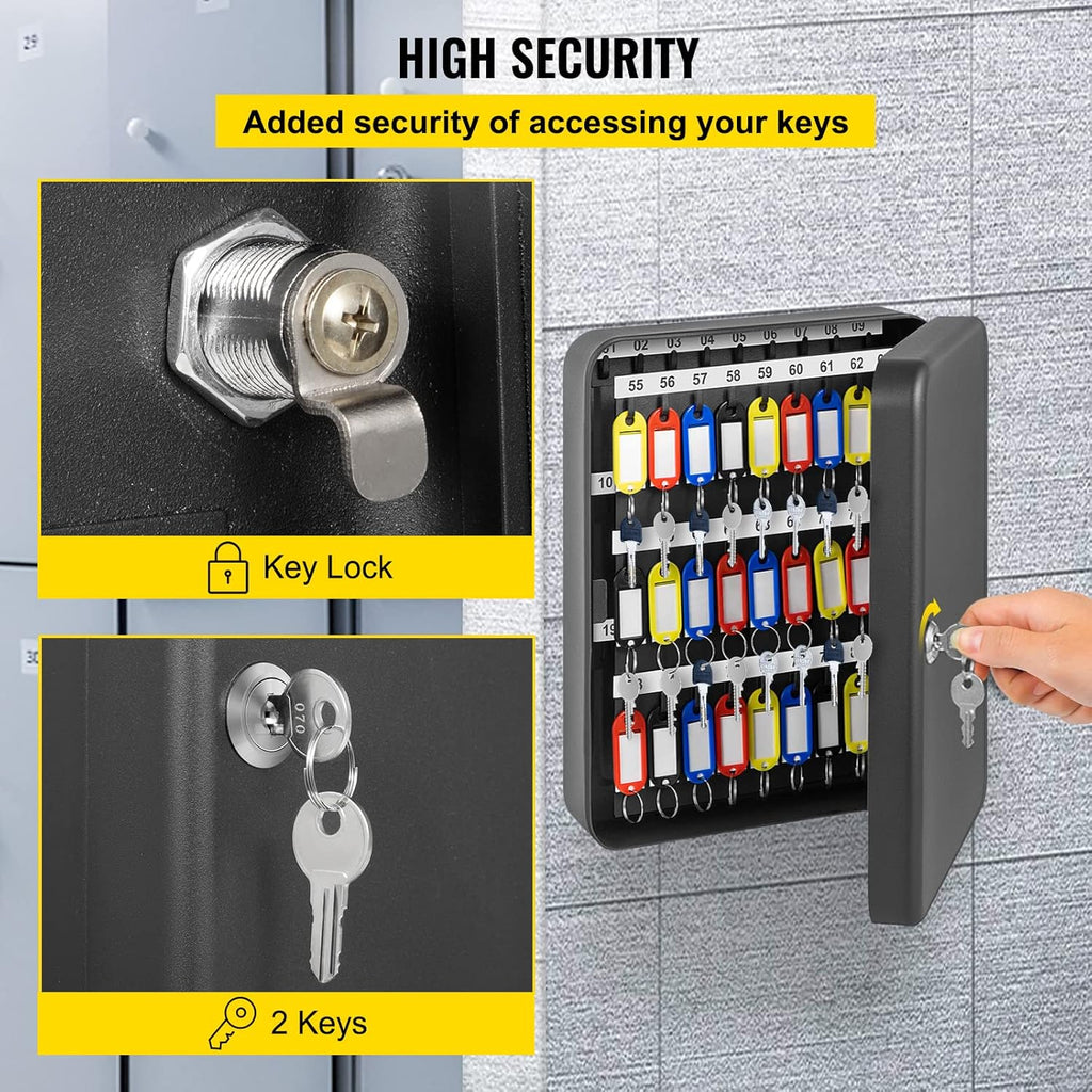Black Steel Wall Mounted Key Cabinet with Lock (120 positions) O5648