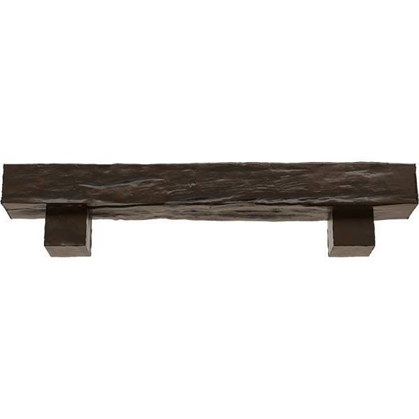 Burnished Mahogany Faux Wood Fireplace Mantel Kit with Corbels C502