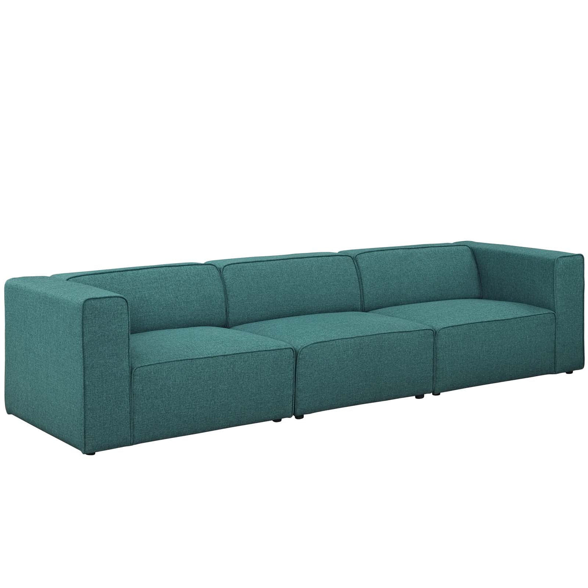 Teal 3 Piece Upholstered Fabric Sectional Sofa Set Z14264