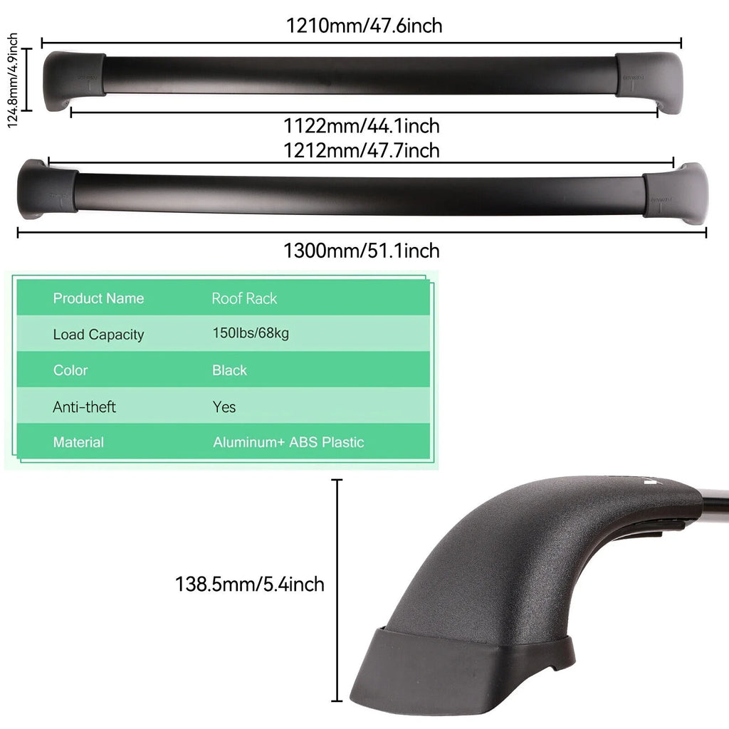 Aluminum Roof Rack Cross Bars for Tesla Model Y 2020-2024 W3920