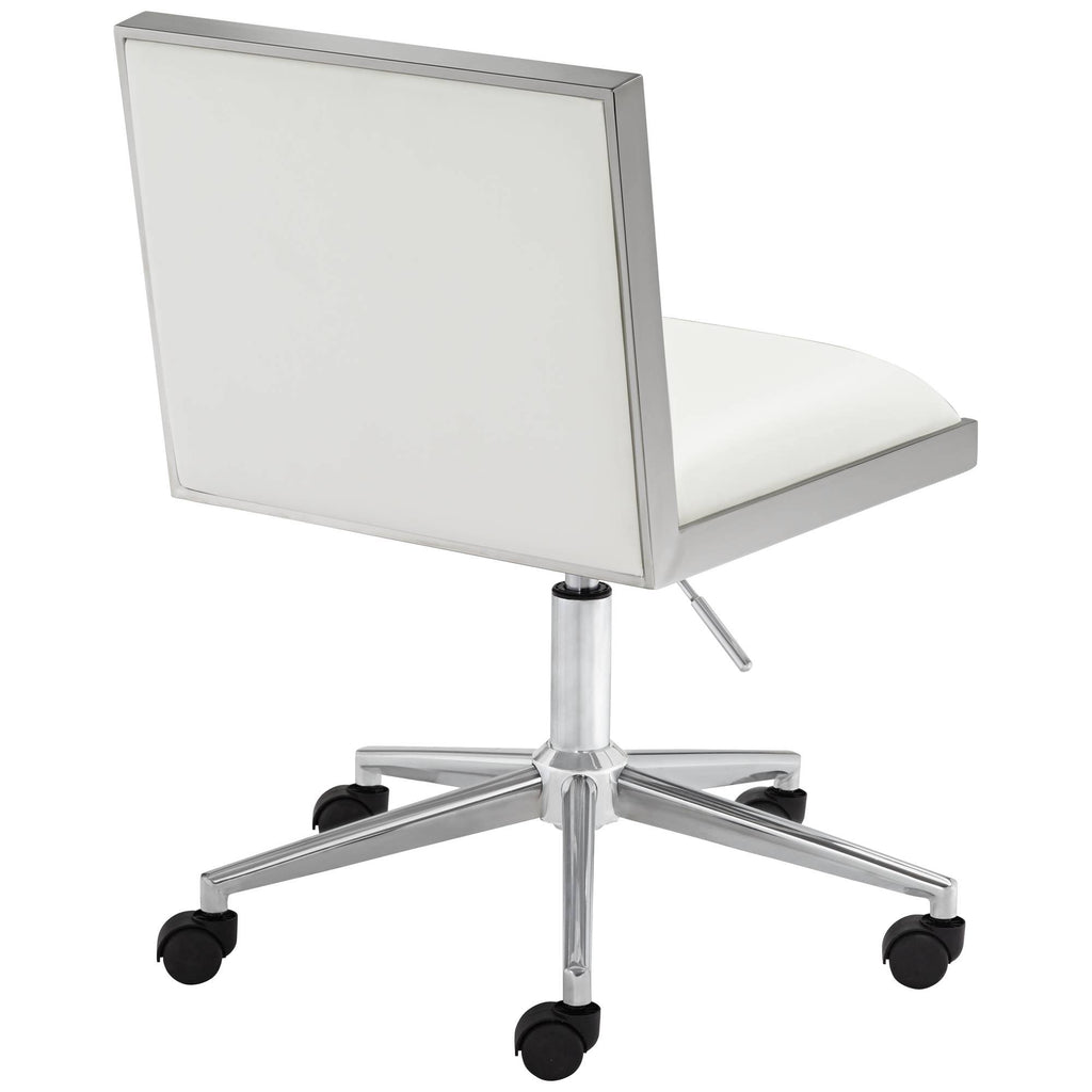 White Adjustable Swivel Office Chair W93893