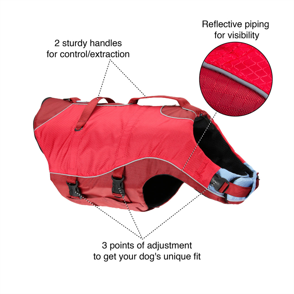 Chili Red Reflective Dog Life Jacket K91427