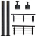 2Pack 36x2x2 304 Stainless Steel Black Pre-drilled Surface Mount Post Q970
