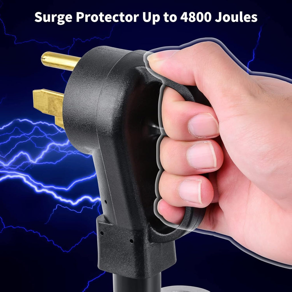 50 Amp Surge Protector with LED Indicator Light, 4800 Joules, Black P5618