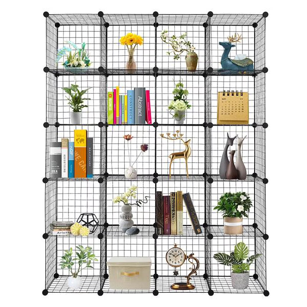 20-Cube Metal Grid Storage Shelves Organizer Q73301
