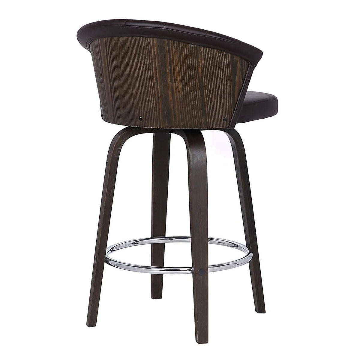 Faux Leather Swivel Bar Stool in Brown U3514