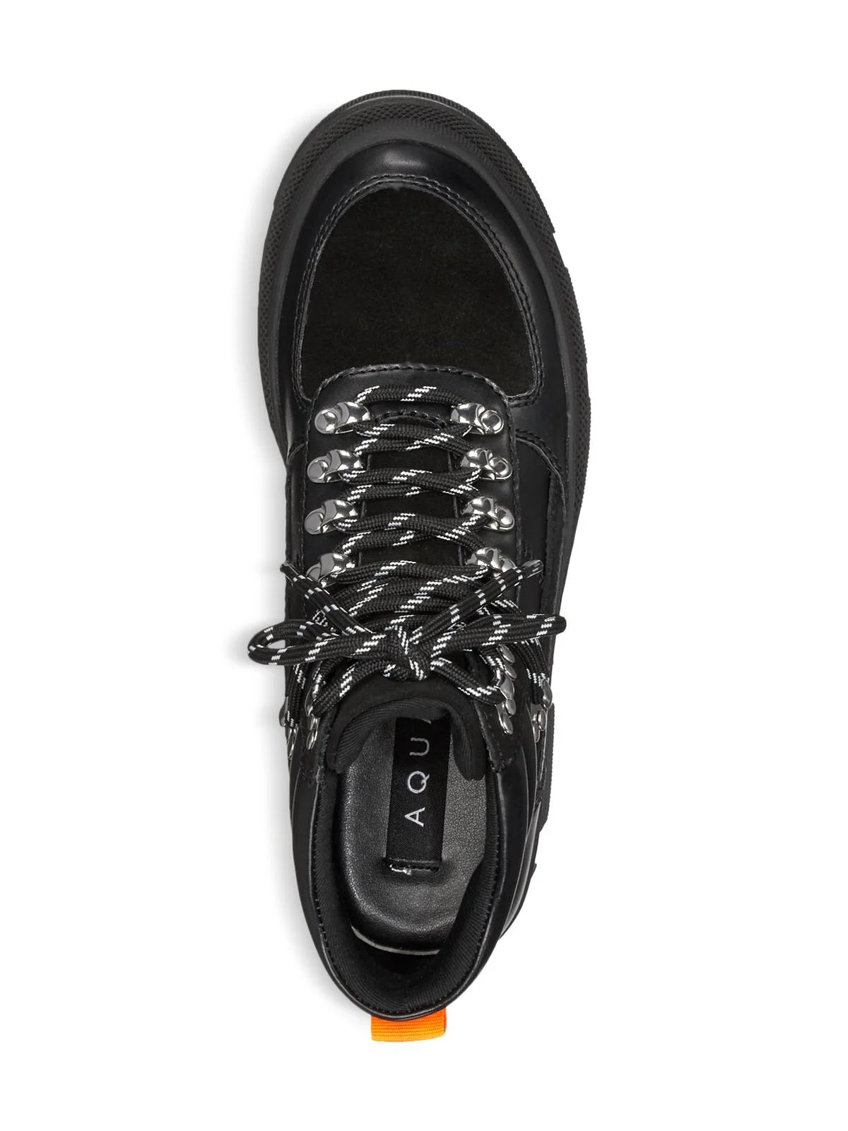 Black Platform Lace-Up Hiking Boots X3016