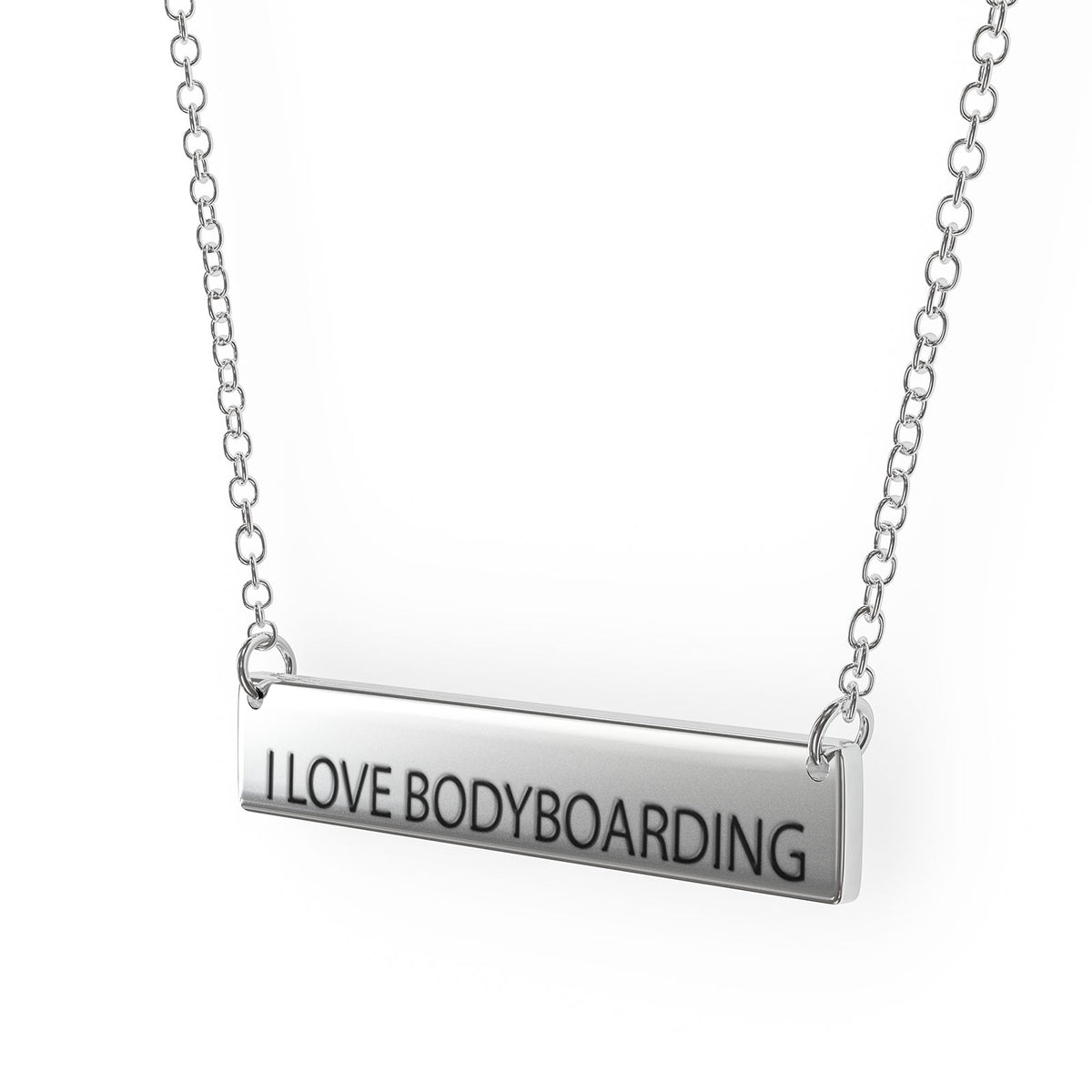 Sterling Silver Bar Pendant Necklace Z2256