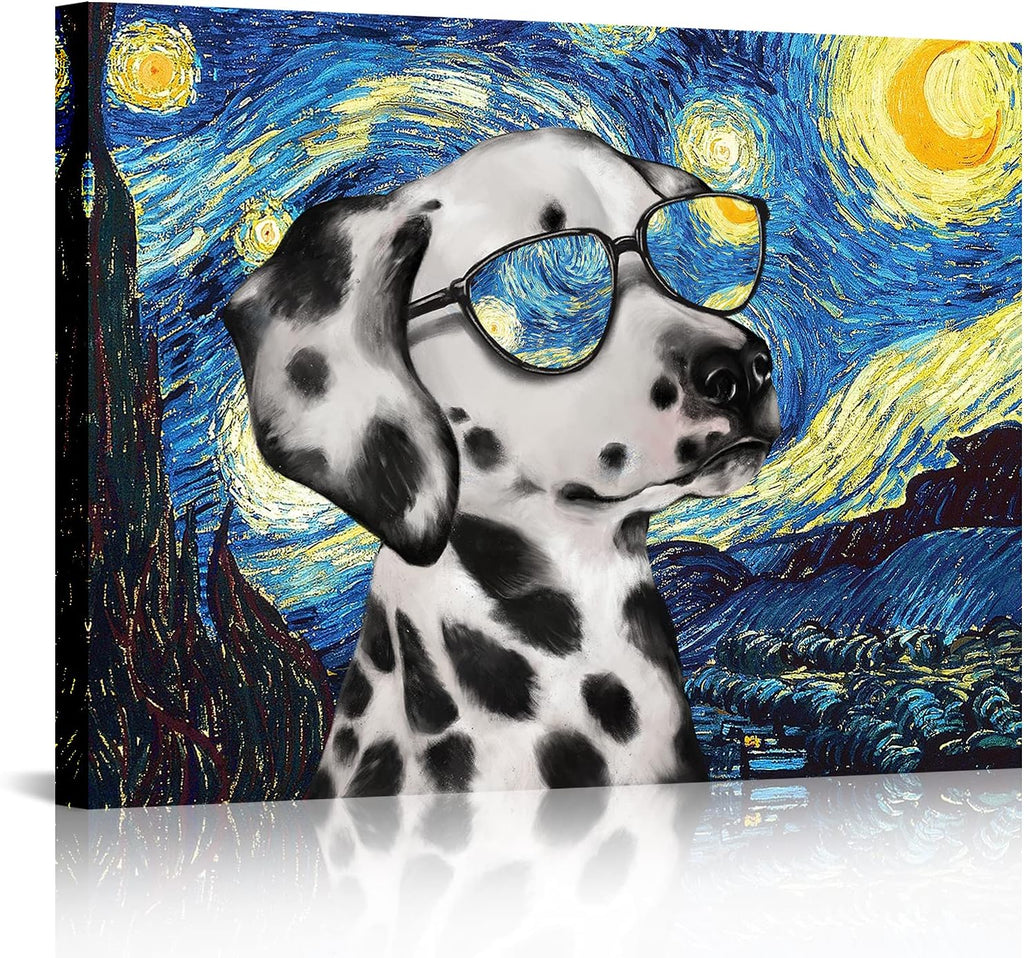 Funny Dog Painting Canvas Prints Wall Art N9438