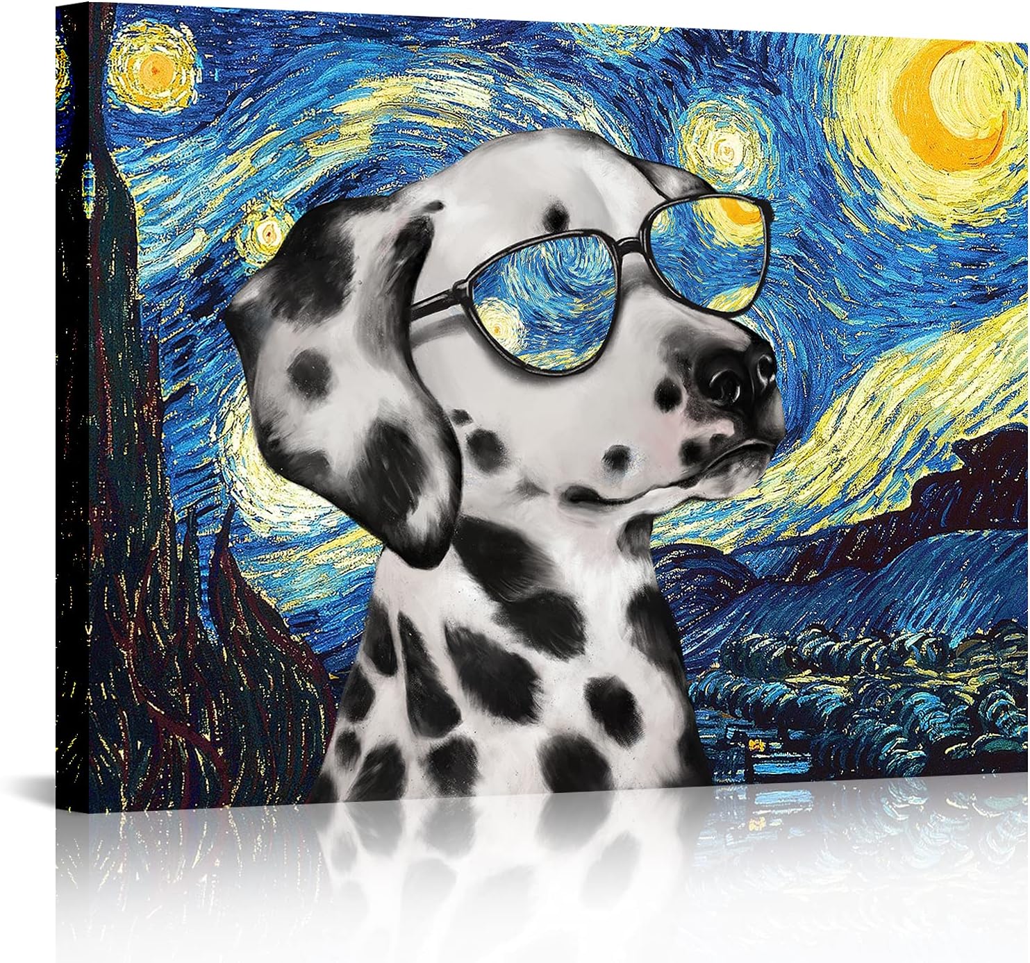 Funny Dog Painting Canvas Prints Wall Art N9438