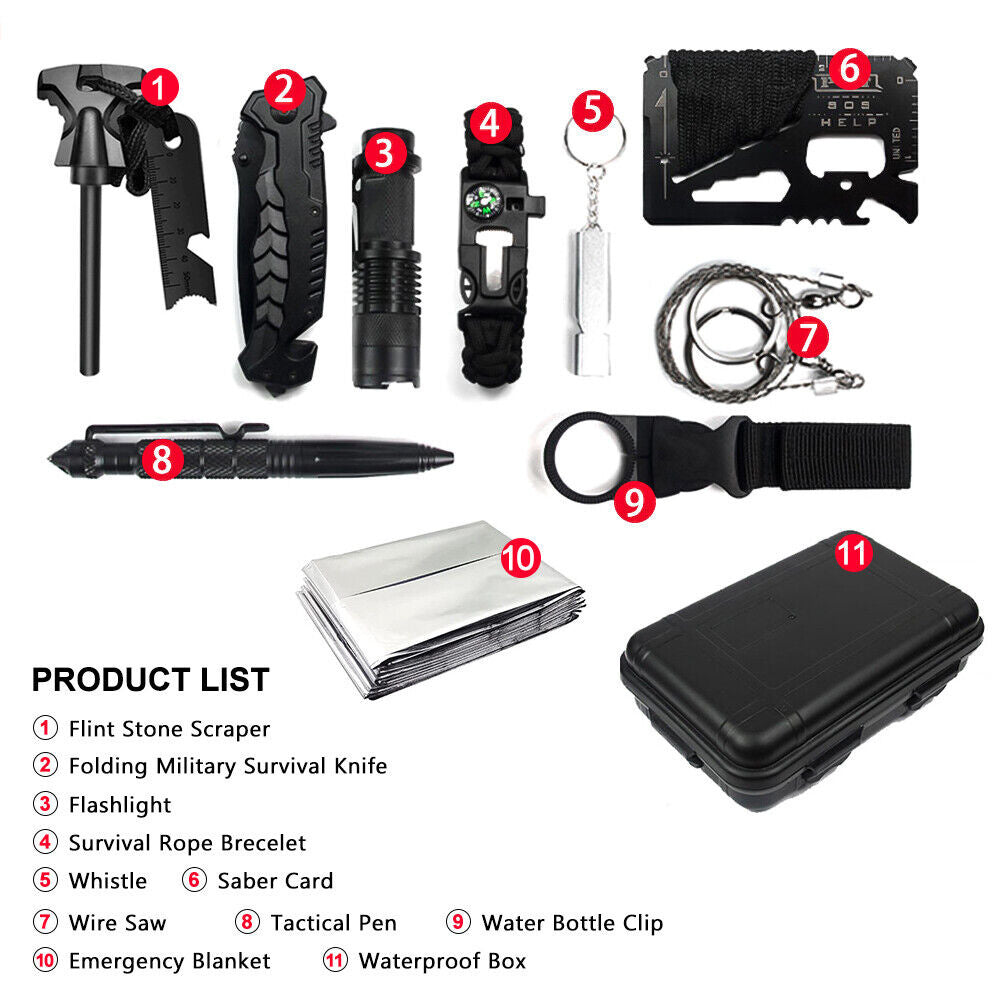 12-in-1 Survival Kit Outdoor Camping Gear C40631