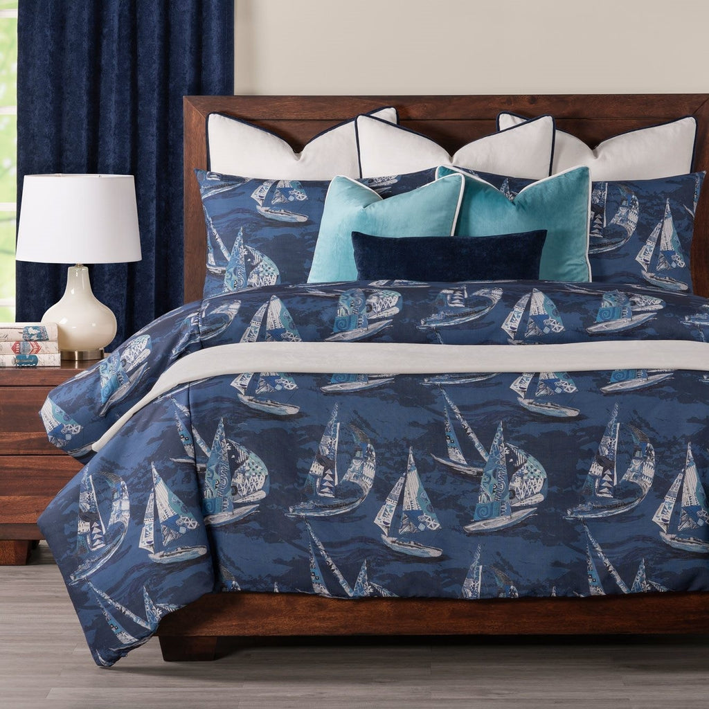 Sailboat Nautical Print Duvet Set California King 3 Piece Z80918