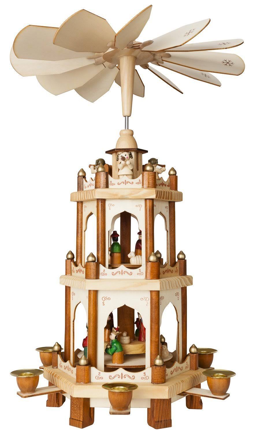 Wooden Christmas Pyramid 18 Inches 3 Tier Carousel L68595