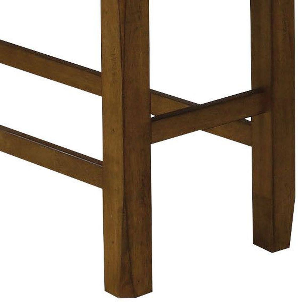 Brown PU & Oak Counter Height Bench with Storage Y155