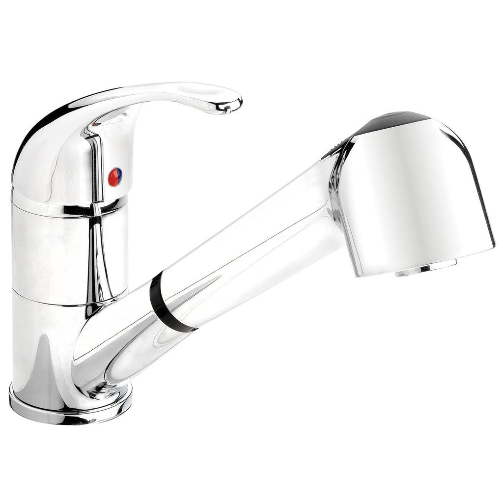 Polished Chrome Kitchen Sink Faucet with Pull-Out Spout N189783
