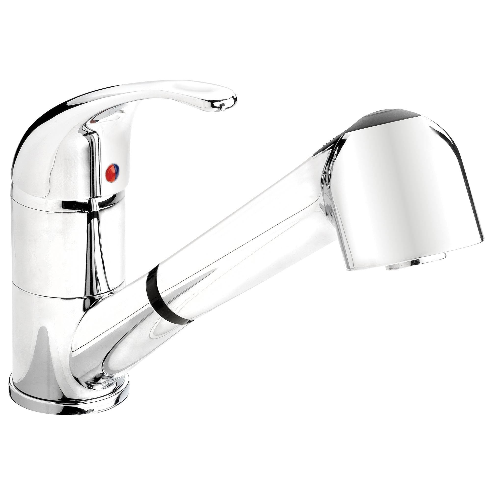 Polished Chrome Kitchen Sink Faucet with Pull-Out Spout N189783