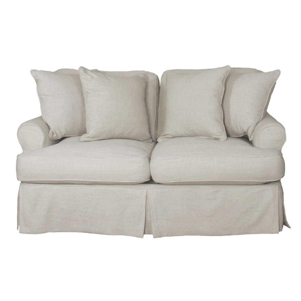 Light Gray Fabric Slipcovered Loveseat W38994