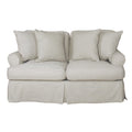 Light Gray Fabric Slipcovered Loveseat W38994